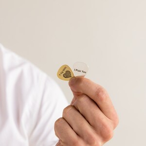 Actual Fingerprint Engraved Guitar Pick Custom Hand Stamped Pick, Baby Fingerprint Jewelry Personalized Gift for Dad, Music Lover CM21 image 5