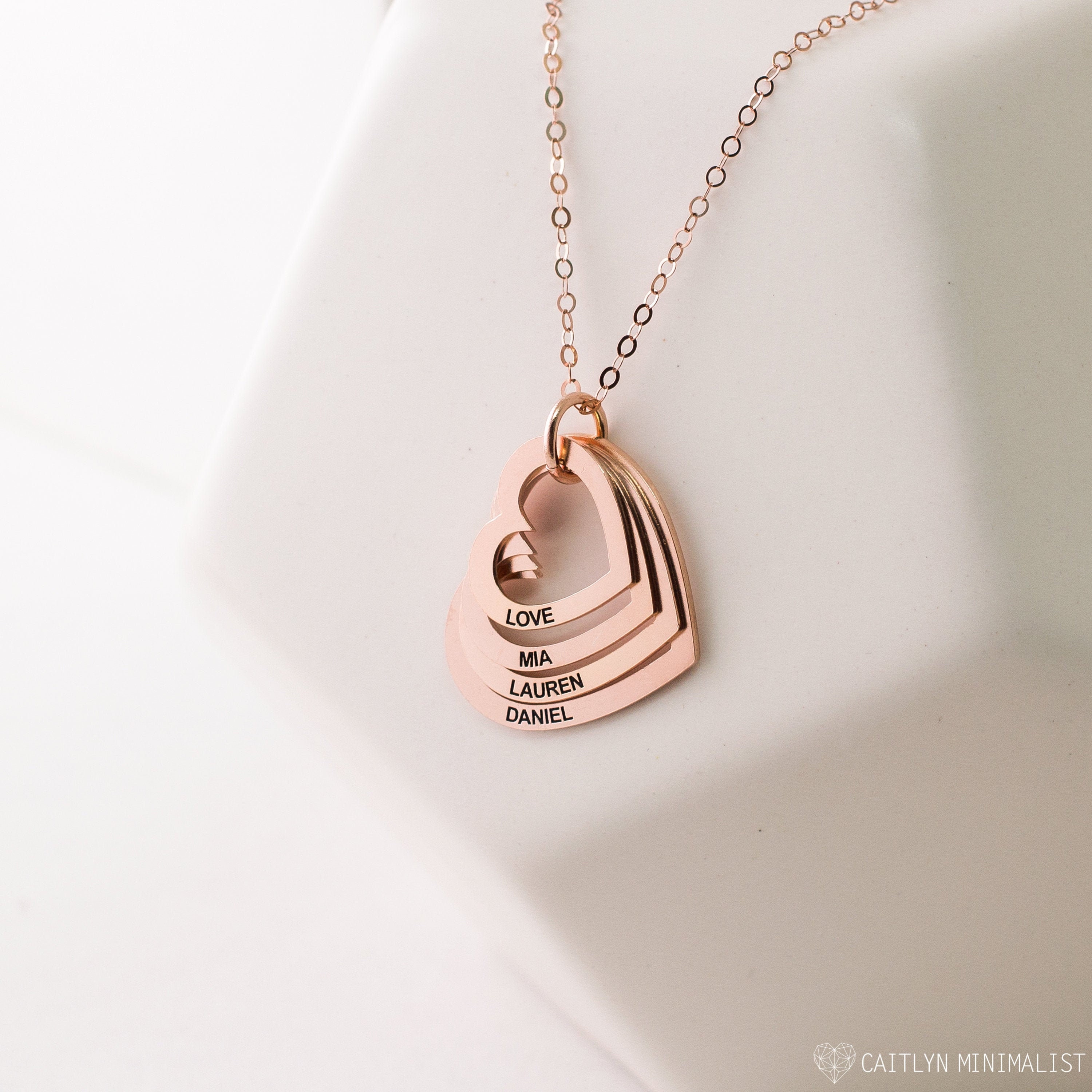 Family Heart Necklace Custom Heart Necklace Generation Etsy