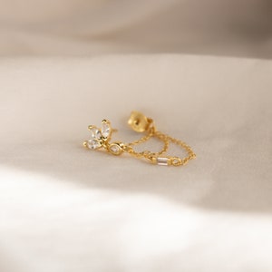 Marquise Diamond Chain Earrings by Caitlyn Minimalist Dangle Earrings Chandelier Earrings Crystal Jewelry Bridal Earrings ER181 image 6