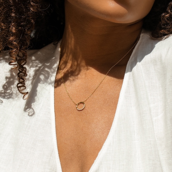Pave on sale circle necklace