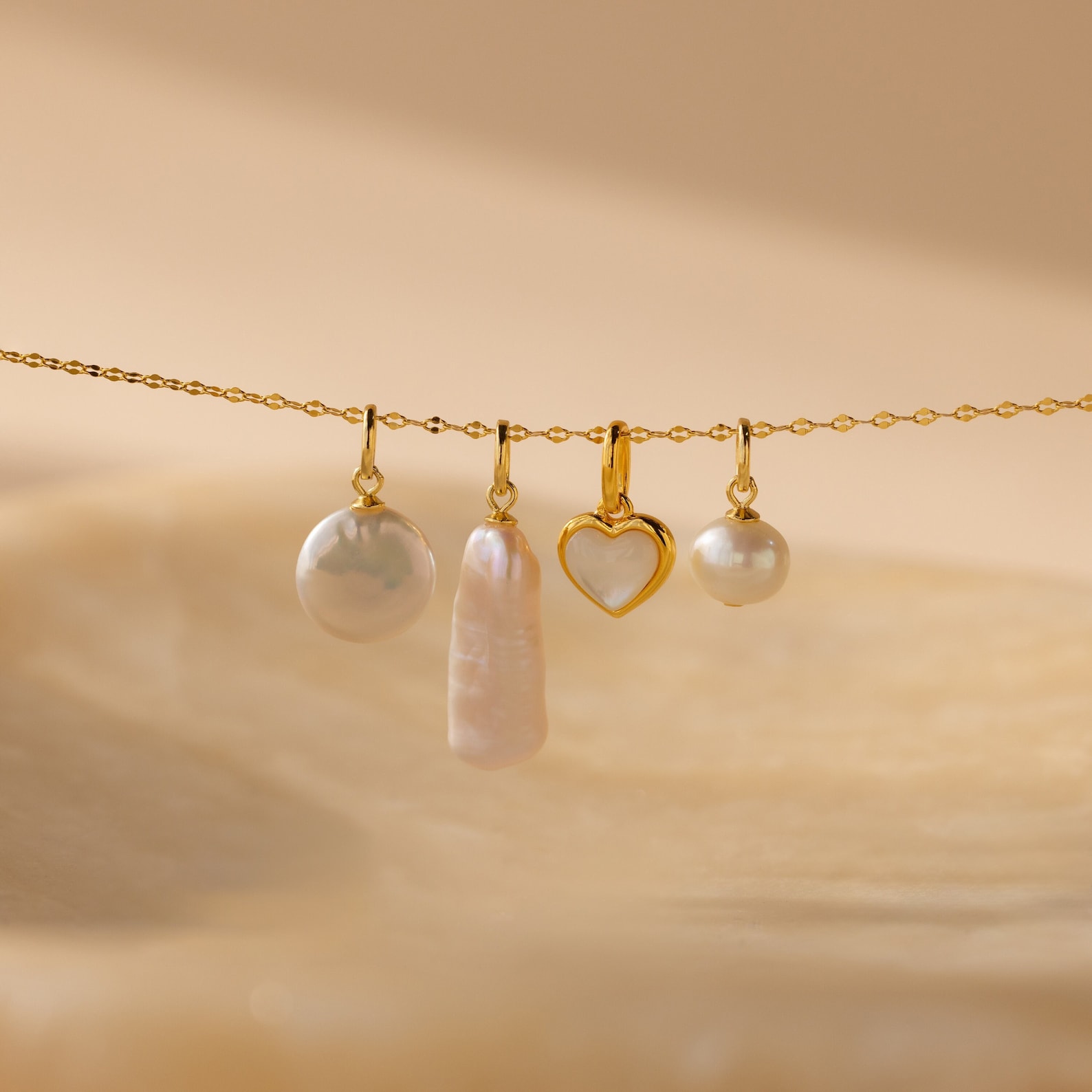 Caitlyn Minimalist Pearl Pendant Charms