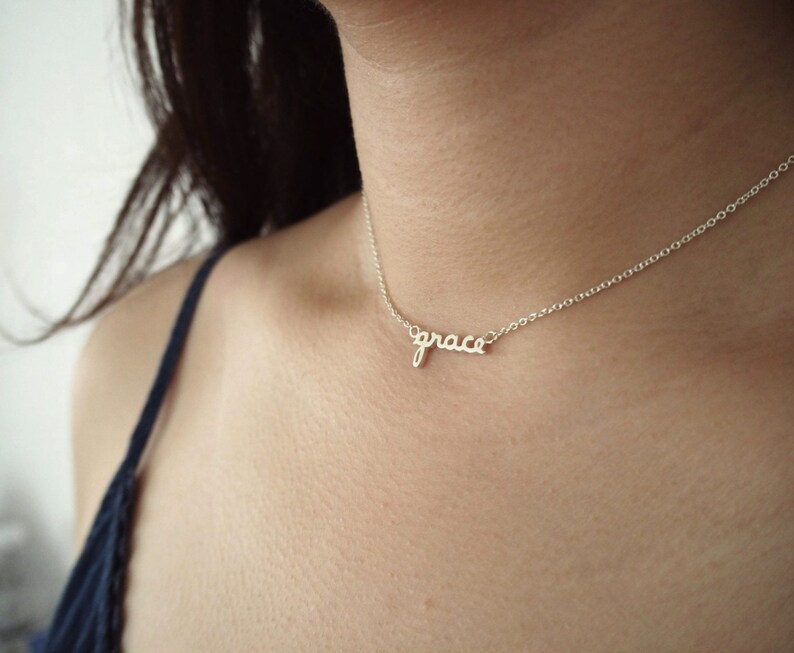 Personalized Name Jewelry Tiny Name Necklace Baby Girl Etsy