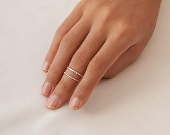 Dainty Stacking Ring Set by Caitlyn Minimalist • Midi Ring • Twist Ring • Pinky Ring • Minimalist Silver Jewelry • Gift for Her • RM60