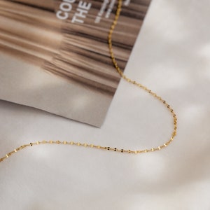 Dainty Mirror Chain Necklace by Caitlyn Minimalist Minimalist Layering Necklace with a Delicate Chain Bridal Shower Gift NR102 image 3