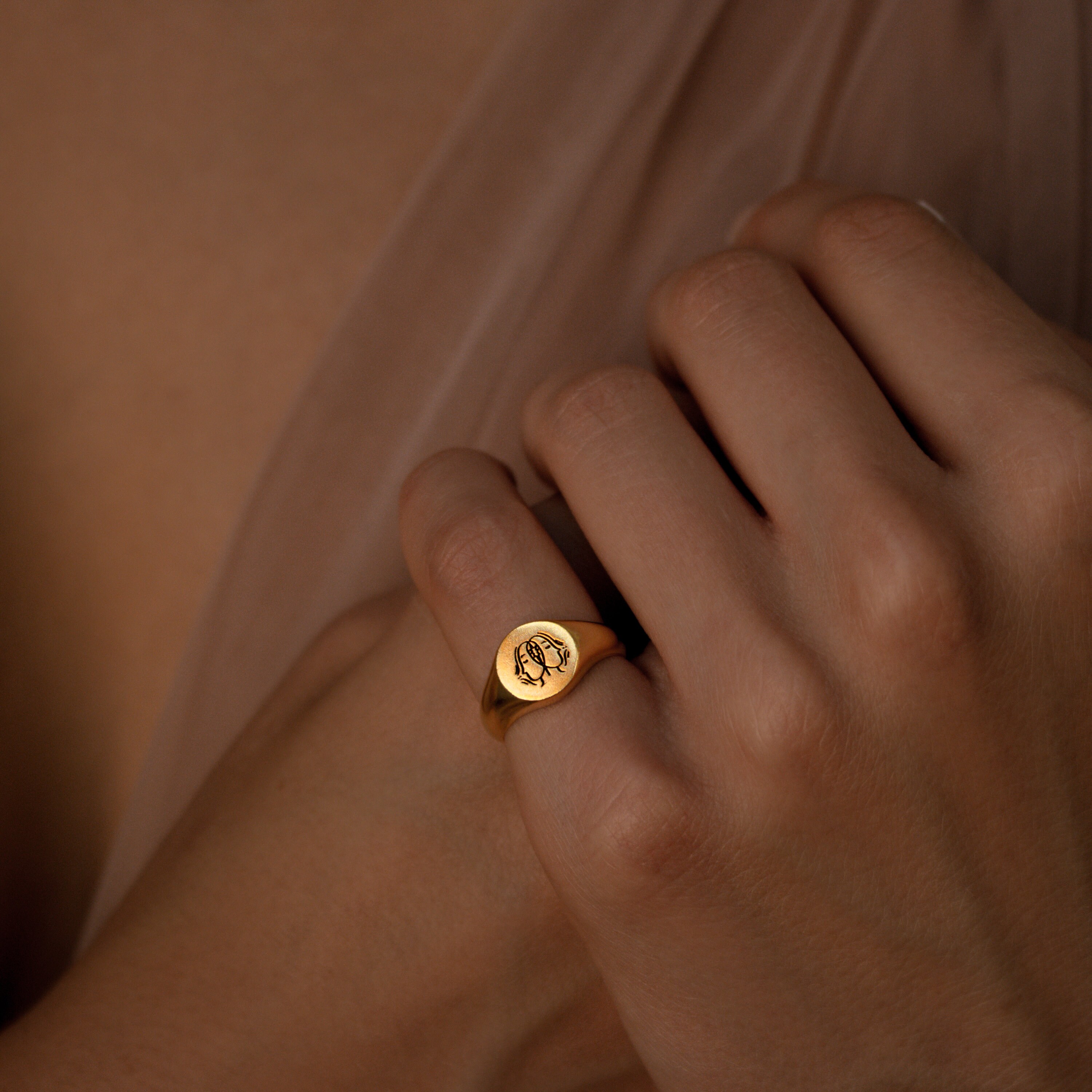 Custom Zodiac Signet Ring by Caitlyn Minimalist • Personalized Chunky Statement Ring • Celestial Jewelry • Best Friend Gift • RM77
