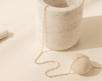 Minimalist Layering Chain by Caitlyn Minimalist • Dainty Link Chain Necklace in Sterling Silver & 18K Gold Finish • Birthday Gifts • NM71