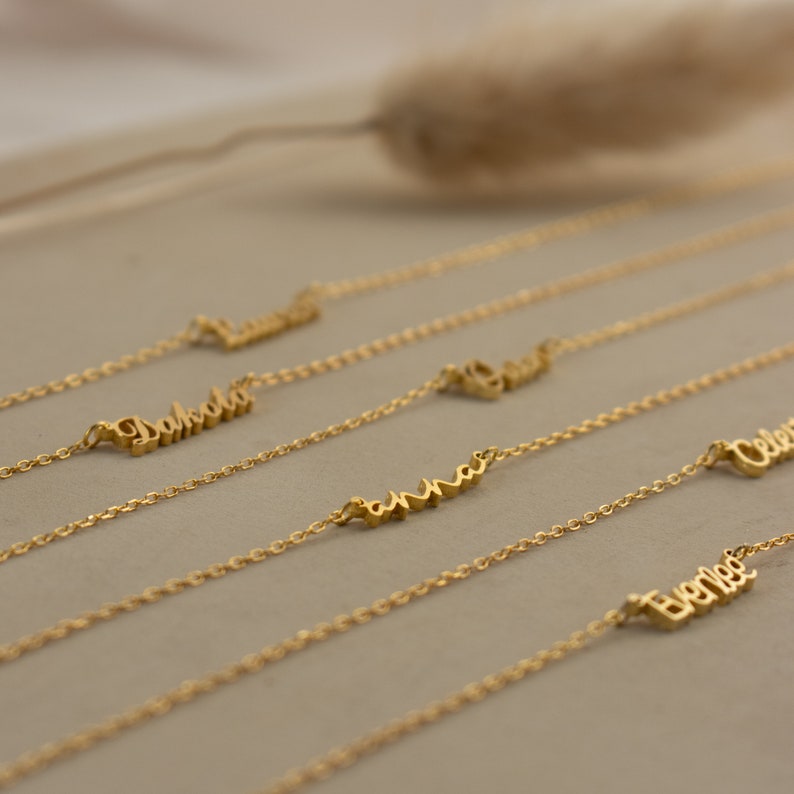 Dainty Name Necklace by CaitlynMinimalist Personalized Name Necklace Minimalist Gold Jewelry Bridesmaid Gifts NM03F91 image 3