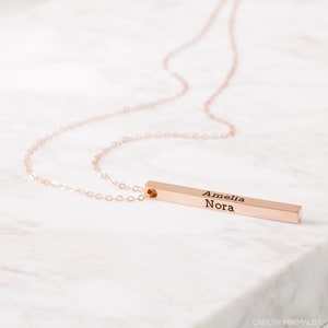 Custom Coordinates Necklace Personalized Bar Necklace Vertical Bar Layered Necklace Wedding Jewelry Anniversary Gift NM21F30 image 4