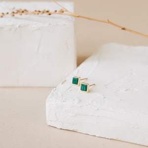 Malachite Stud Earrings • Malachite Studs • Malachite Jewelry • Perfect Gift for Her ...
