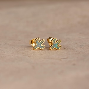 Opal Cactus Stud Earrings by CaitlynMinimalist • Festival Boho Earrings • Green Gemstone Earrings • Desert Nature Jewelry • Mom Gift • ER602