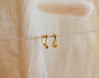 Abstract Hoop Earrings by Caitlyn Minimalist • Irregular Shaped Earrings • Organic Hoops Earrings • Gold Jewelry • Gift for Mom • ER215