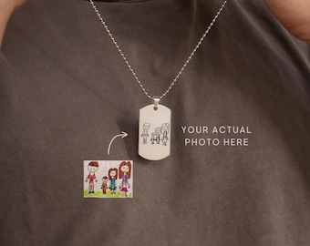 Signature Dog Tag Necklace by Caitlyn Minimalist • Custom Pendant Necklace • Personalized Handwriting Jewelry • Gift for Him • CM26/NM25