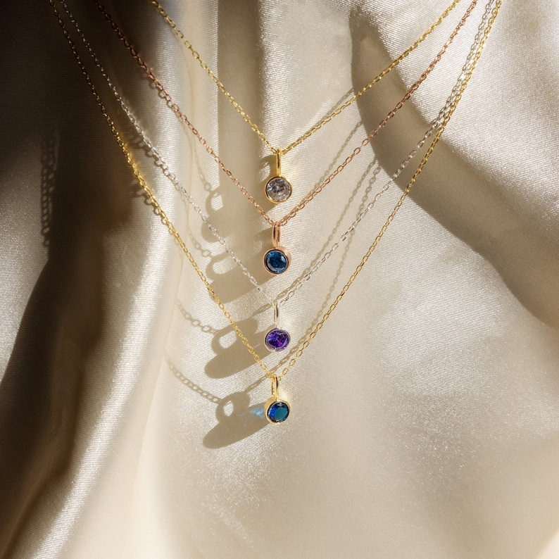 Custom Gemstone Charm Necklace by Caitlynminimalist Etsy