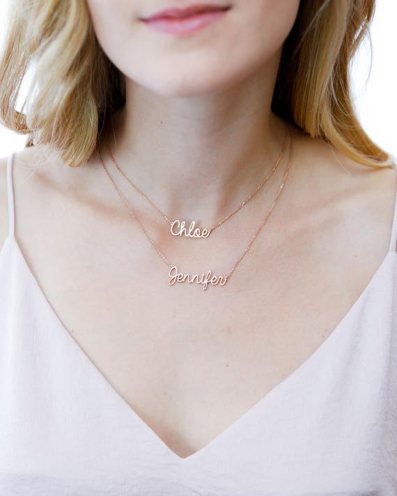 Double layer name necklace discount