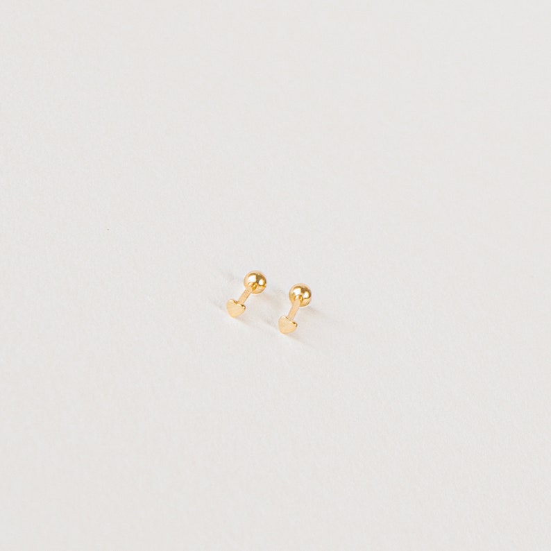 Tiny Heart Earrings Heart Stud Earrings Perfect Simple Earrings For Her Minimalist Cartilage Earrings Gift for Girlfriend ER090 image 4
