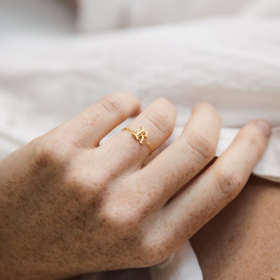 Chain Letter Ring by Caitlyn Minimalist 