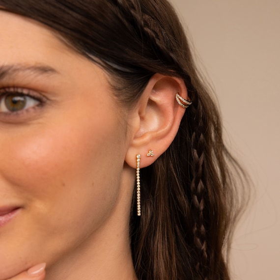 Tennis Chain Earrings by Caitlyn Minimalist • Long Dangling