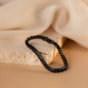 Black Onyx Tennis Bracelet by Caitlyn Minimalist Gemstone Bracelet, Perfect for a Bracelet Set Gothic Jewelry Girlfriend Gift BR058 image 8