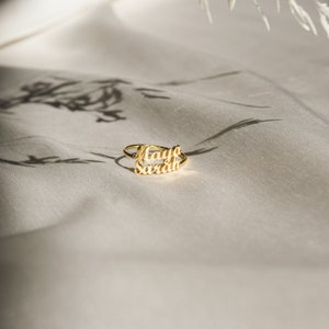 Doppelter Namensring Ring mit zwei Namen aus Sterlingsilber, Gold und Roségold Personalisiertes Geschenk für Mama Geschenk für die beste Freundin RM75F68 Bild 6