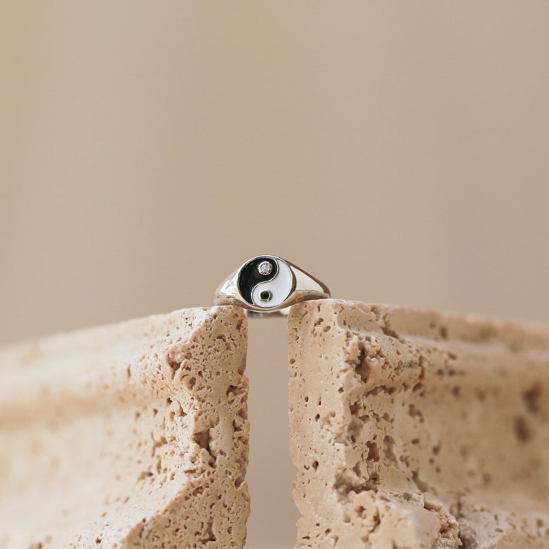 Yin Yang Ring by Caitlyn Minimalist Chunky Ring Signet Ring Gift for Her Statement Ring Gift for Him RR043 image 2