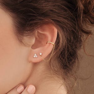 Trio diamanten oorknopjes voor een minimalistische look • Fijne diamanten oorbellen • Perfect te combineren met al je sets • ER023