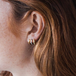 Huggie Earrings Huggie Hoop Earrings in Gold, Sterling Silver, Rose Gold by Caitlyn Minimalist Perfect For Everyday Wear ER007 image 3