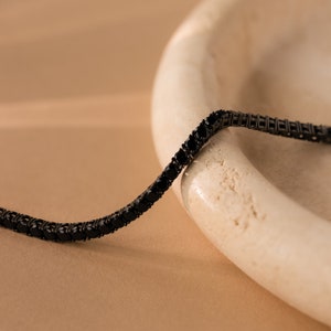 Black Onyx Tennis Bracelet by Caitlyn Minimalist Gemstone Bracelet, Perfect for a Bracelet Set Gothic Jewelry Girlfriend Gift BR058 image 4