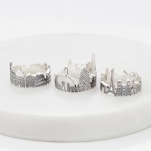 Benutzerdefinierter Stadtring Stadtbild-Ring Reisering Skyline-Ring Statement-Ring Freundschaftsring Personalisiertes Geschenk Hochzeitsgeschenk RM41 Bild 2