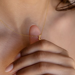 Minimalist Initial Necklace by Caitlyn Minimalist  • Dainty Letter Necklace in Gold • Personalized Gift for Best Friend • NM54F47
