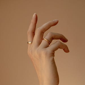 Anillo minimalista • Anillo sencillo de oro • Anillo delicado de plata de ley • Anillo perfecto para combinar con otros anillos: para el dedo meñique, el dedo medio o el nudillo • RR031
