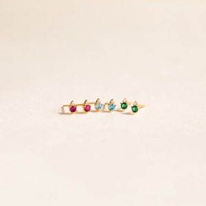 Raindrop Birthstone Stud Earrings by Caitlyn Minimalist Dainty Teardrop Earrings with Custom Gemstone Perfect Birthday Gift ER231 image 8