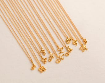 Letter Necklace by Caitlyn Minimalist • Dainty Gold Initial Pendant Necklace • Personalized Jewelry • Birthday Gift for Daughter • NR100