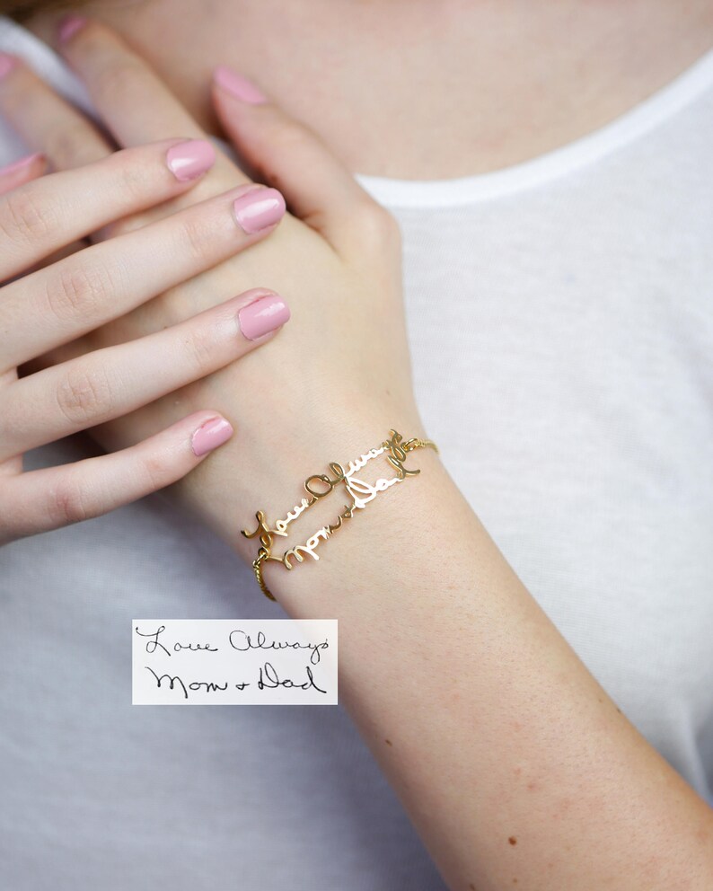 Memorial Signature Bracelet Personalized Actual Handwriting - Etsy