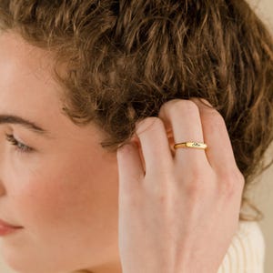 Custom Signet Ring • Name Ring • Stackable Bar Ring • Minimalist Ring • Personalized Engraved Ring • Birthday Gift for Her • RM32F100 image 3