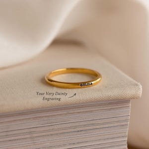 Custom Tiny Name Ring by Caitlyn Minimalist • Dainty Engraved Stacking Ring • Minimalist Jewelry • Personalized Gift for Mom • RM133F31