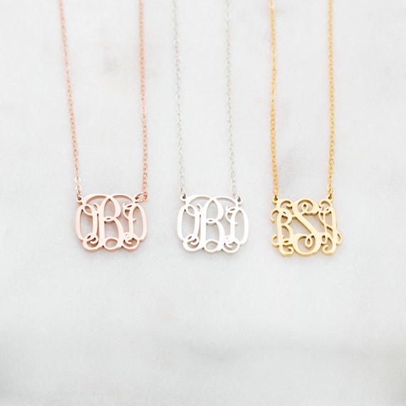Monogram Necklace Personalized Monogram 