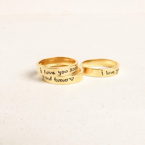 Memorial Handwriting Ring • Actual Handwriting Band Ring • Eternity Ring • Wedding Band • Unisex Ring • Personalized Handwriting Gift • RM24
