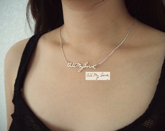 Custom Handwriting Memorial Signature Necklace • Personalized Handwriting Necklace • Handwriting Jewelry • Mom Gift • MOMS JEWELRY • NH01