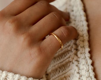 Minimal Stacking Ring • Pinky Ring • Stacking Gold Ring • Simple Ring • Minimalist Ring • Gift for Her • RR031