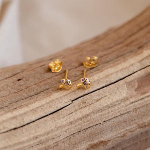 Mushroom Stud Earrings by Caitlyn Minimalist • Dainty Cottagecore Jewelry • Everyday Gemstone Jewelry • Cute Sister Gift • ER318