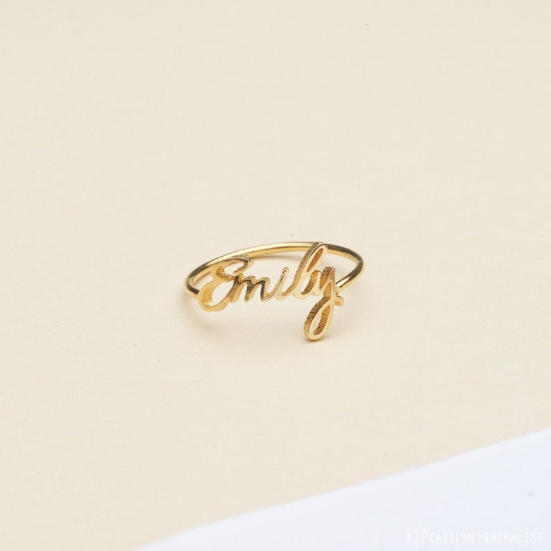 Name Ring • Baby Name Ring in Sterling Silver, Gold and Rose Gold • Baby Girl Gift • Best Friend Gift • RM02F68 