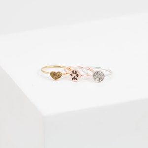 Custom Paw Print Ring Your Actual Pet Print Ring Personalized Fingerprint Cat Print Jewelry Pet Lover Gift Pet Memorial RM20.1 image 8