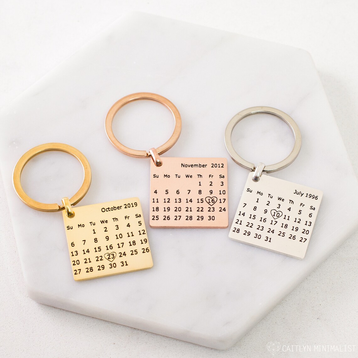 Custom Calendar Keychain Save the Date Keychain Wedding Etsy