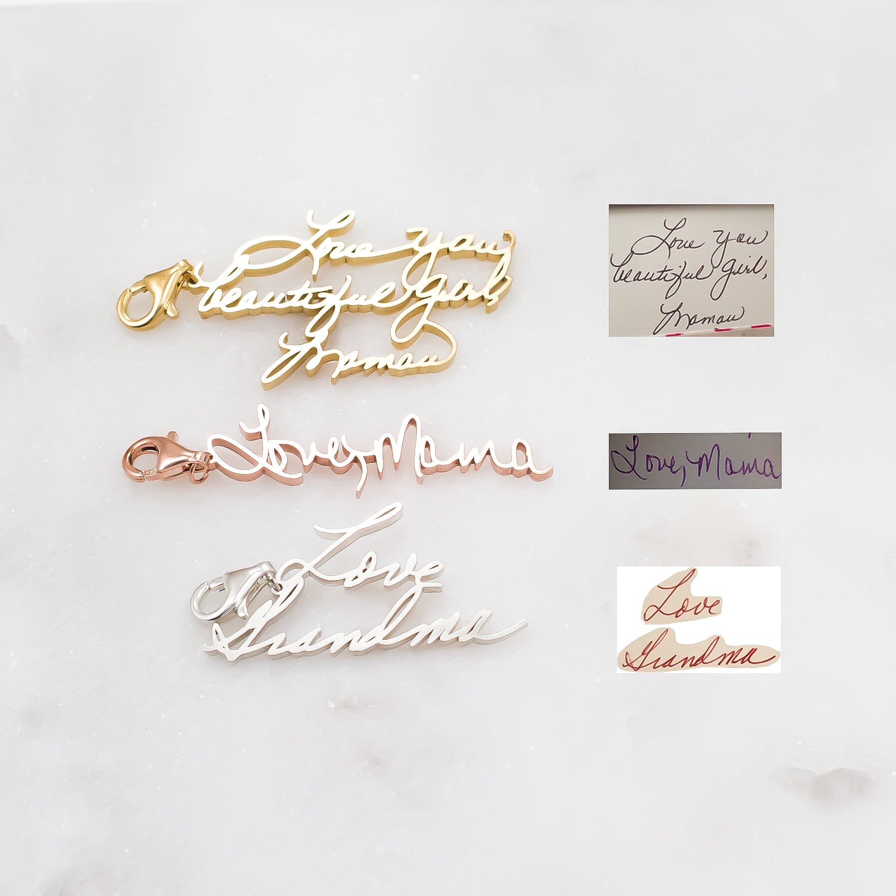 Your Handwriting Charm • Memorial Wedding Bouquet Charm • Custom Plan…
