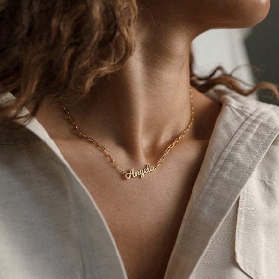 Name Necklace With Link Chain by 
