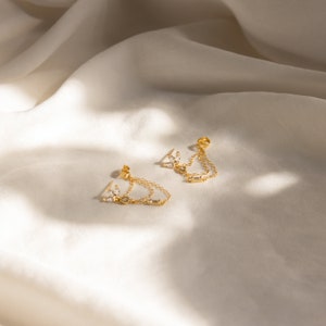 Marquise Diamond Chain Earrings by Caitlyn Minimalist Dangle Earrings Chandelier Earrings Crystal Jewelry Bridal Earrings ER181 image 8