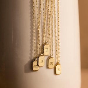 Initial Signet Pendant Necklace by Caitlyn Minimalist • Personalized Letter Necklace • Initial Jewelry • Birthday Gift for Her • NM122NIF67