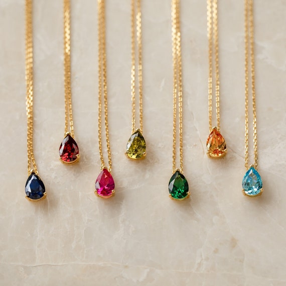 Minimalist birthstone shop necklace