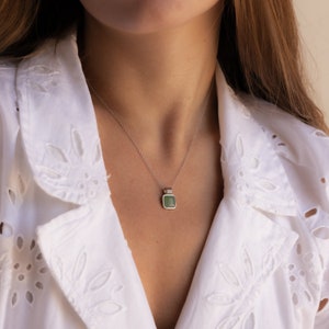 Jade Pendant Necklace by Caitlyn Minimalist Vintage Green Layering Necklace Lucky Jade Jewelry Gift for Her Graduation Gift NR151 image 7