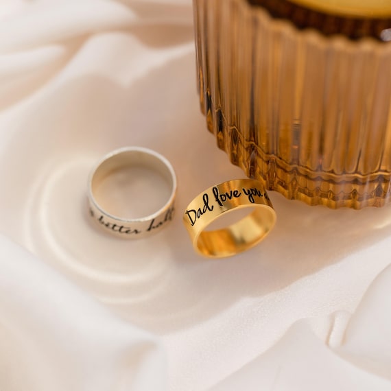 Memorial Handwriting Ring • Actual Handwriting Band Ring • Eternity Ring • Wedding Band • Unisex Ring • Personalized Handwriting Gift • RM23